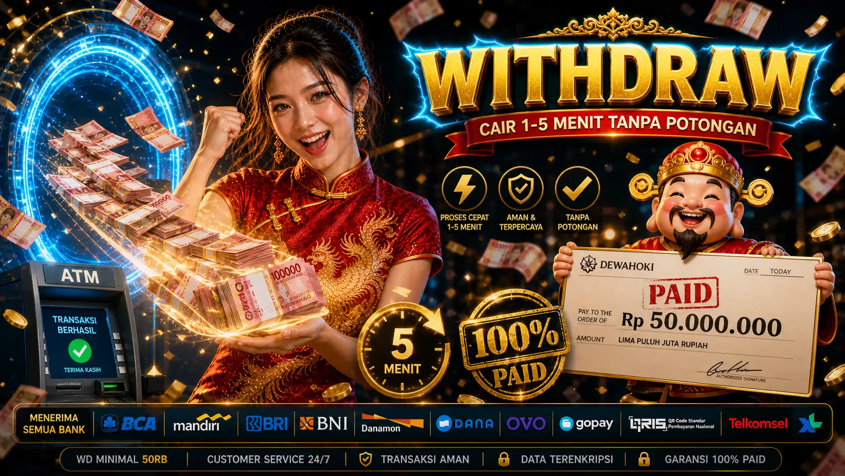 Withdraw DewaHoki - Cair 1-5 Menit Tanpa Potongan